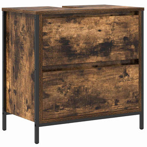 vidaXL Bathroom Furniture Set with Cabinet with Door 5 pcs Brown Engineered Wood