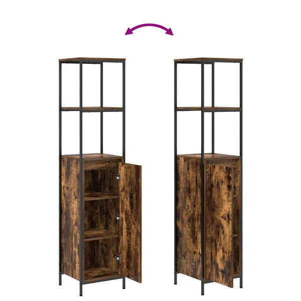 vidaXL Bathroom Furniture Set with Cabinet with Door 5 pcs Brown Engineered Wood