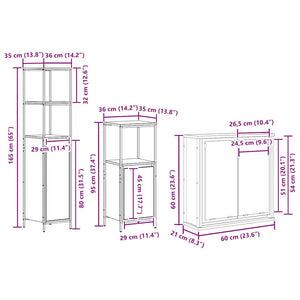 vidaXL Bathroom Furniture Set with Cabinet with Door 5 pcs Brown Engineered Wood