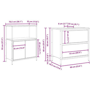 vidaXL Bathroom Furniture Set with Cabinet with Door 5 pcs Brown Engineered Wood