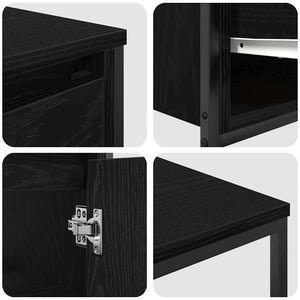 vidaXL Bathroom Furniture Set with Drawers 2 pcs Black Oak Look