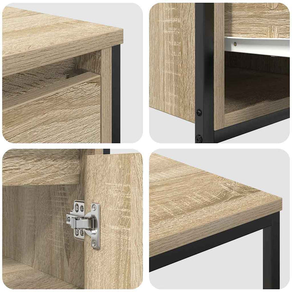 vidaXL Bathroom Furniture Set with Shelf 2 pcs Sonoma Oak and Black
