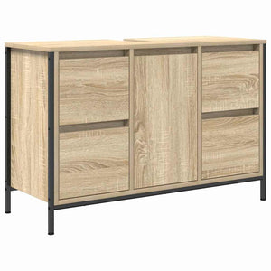 vidaXL Bathroom Furniture Set with Shelf 2 pcs Sonoma Oak and Black