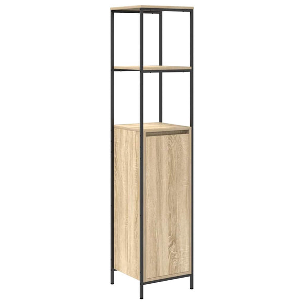 vidaXL Bathroom Furniture Set with Shelf 2 pcs Sonoma Oak and Black