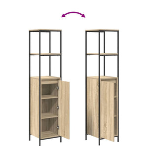 vidaXL Bathroom Furniture Set with Shelf 2 pcs Sonoma Oak and Black