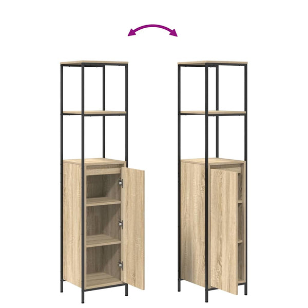 vidaXL Bathroom Furniture Set with Shelf 3 pcs Sonoma Oak and Black