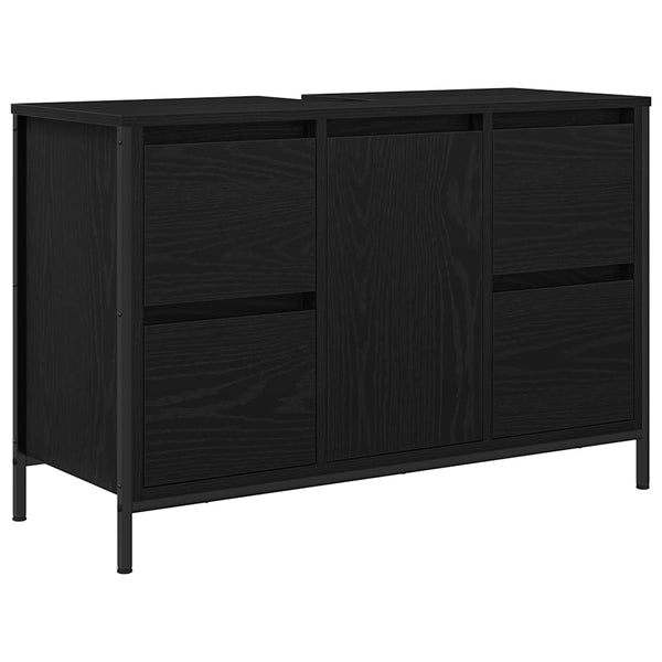 vidaXL Bathroom Furniture Set with Drawers 2 pcs Black Oak Look