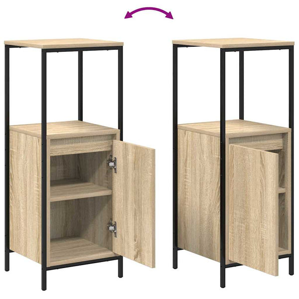 vidaXL Bathroom Furniture Set with Shelf 3 pcs Sonoma Oak and Black