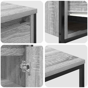 vidaXL Bathroom Furniture Set with Shelf 3 pcs Sonoma Grey and Black