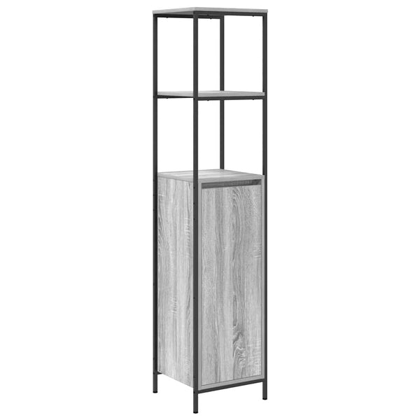 vidaXL Bathroom Furniture Set with Shelf 3 pcs Sonoma Grey and Black
