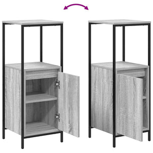 vidaXL Bathroom Furniture Set with Shelf 3 pcs Sonoma Grey and Black