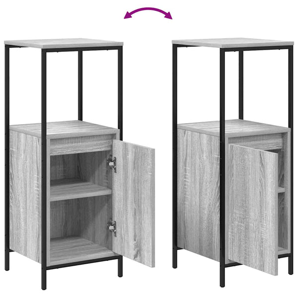 vidaXL Bathroom Furniture Set with Shelf 3 pcs Sonoma Grey and Black