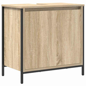 vidaXL Bathroom Furniture Set with Shelf 3 pcs Sonoma Oak and Black