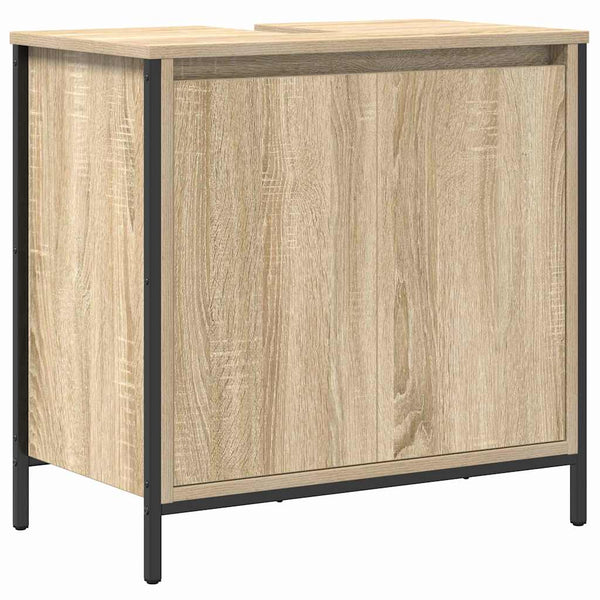 vidaXL Bathroom Furniture Set with Shelf 3 pcs Sonoma Oak and Black