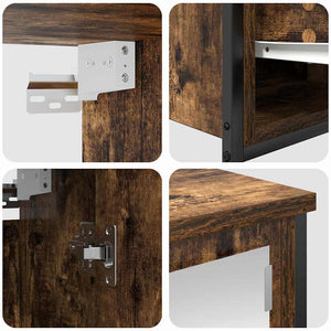 vidaXL Bathroom Cabinet Set with Door 5 pcs Smoked Oak and Black