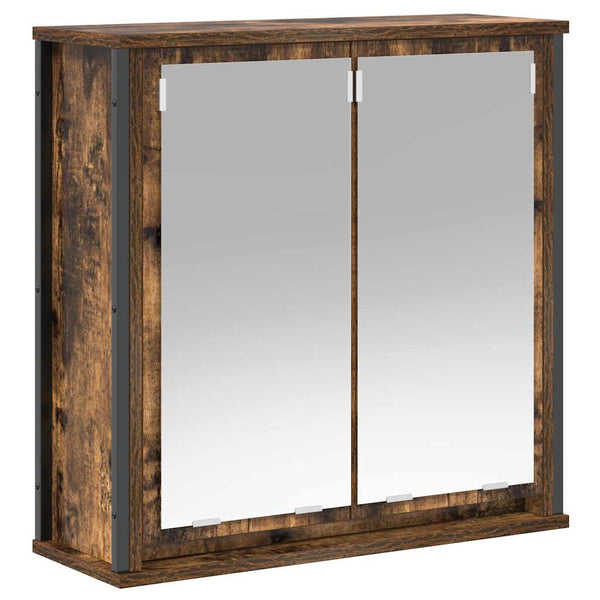 vidaXL Bathroom Cabinet Set with Door 5 pcs Smoked Oak and Black