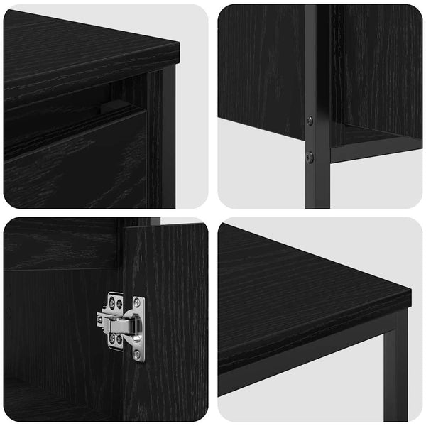 Badezimmermöbel Set 3-teilig Schwarz Eiche