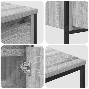 vidaXL Bathroom Furniture Set 3 pcs Grey Sonoma and Black Engineered Wood