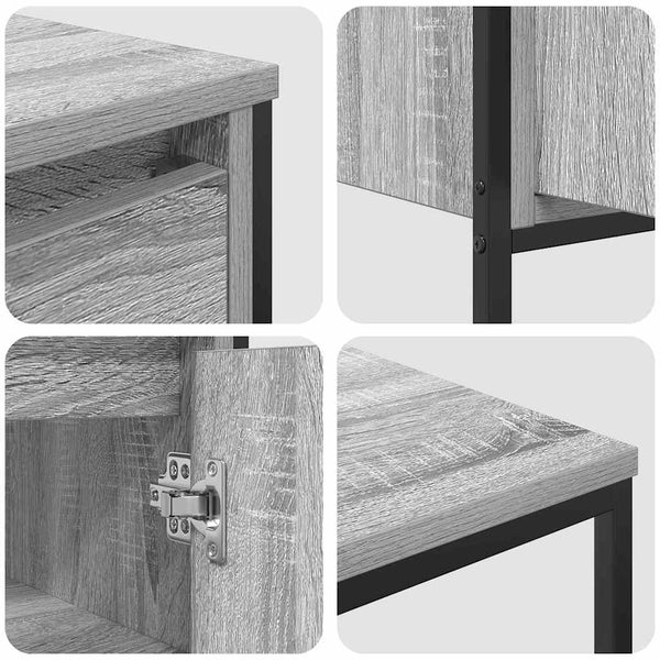 vidaXL Bathroom Furniture Set 3 pcs Grey Sonoma and Black Engineered Wood