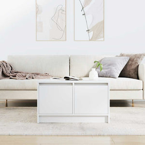 vidaXL Coffee Table with Drawers White 70.5x70x40 cm