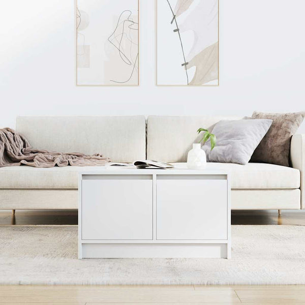 vidaXL Coffee Table with Drawers White 70.5x70x40 cm