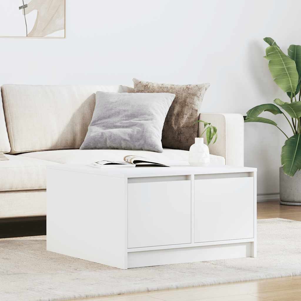 vidaXL Coffee Table with Drawers White 70.5x70x40 cm