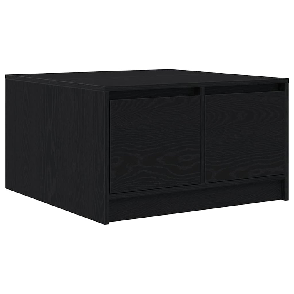 vidaXL Coffee Table with Drawers Black Oak Look 70.5x70x40 cm
