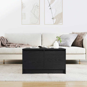 vidaXL Coffee Table with Drawers Black Oak Look 70.5x70x40 cm