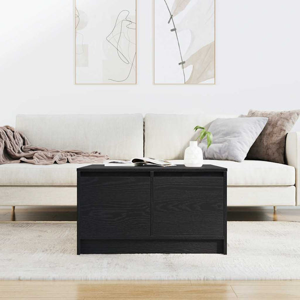 vidaXL Coffee Table with Drawers Black Oak Look 70.5x70x40 cm