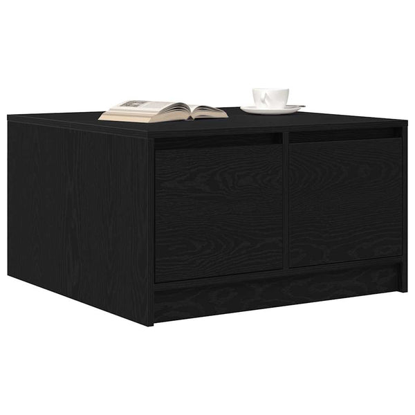 vidaXL Coffee Table with Drawers Black Oak Look 70.5x70x40 cm