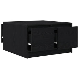 vidaXL Coffee Table with Drawers Black Oak Look 70.5x70x40 cm