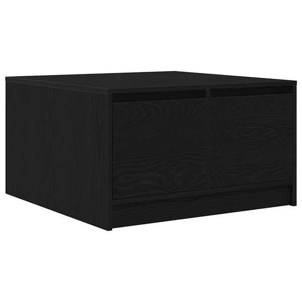vidaXL Coffee Table with Drawers Black Oak Look 70.5x70x40 cm