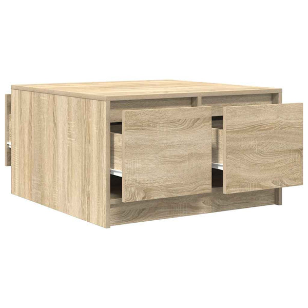 vidaXL Coffee table with drawers Sonoma oak 70.5x70x40 cm