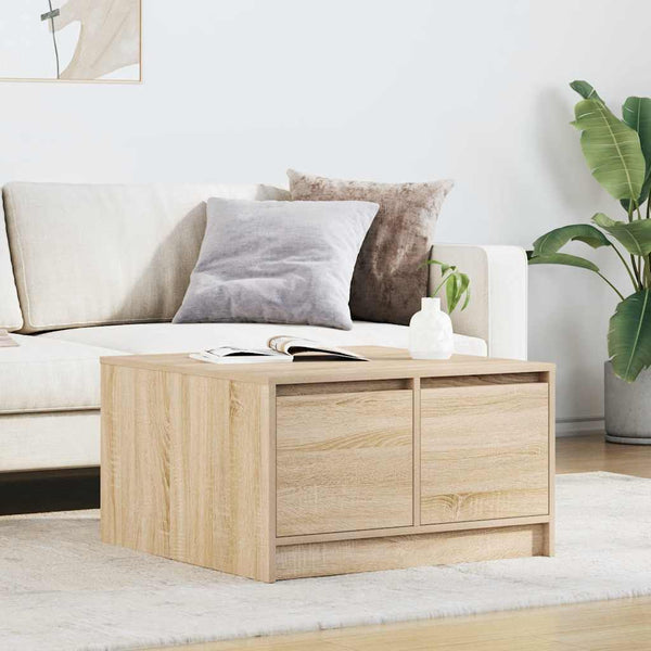 vidaXL Coffee table with drawers Sonoma oak 70.5x70x40 cm
