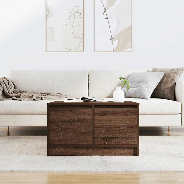 vidaXL Coffee Table with Drawers Brown Oak-look 70.5x70x40 cm