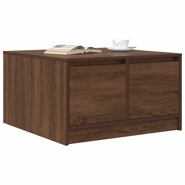 vidaXL Coffee Table with Drawers Brown Oak-look 70.5x70x40 cm