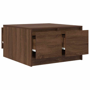 vidaXL Coffee Table with Drawers Brown Oak-look 70.5x70x40 cm