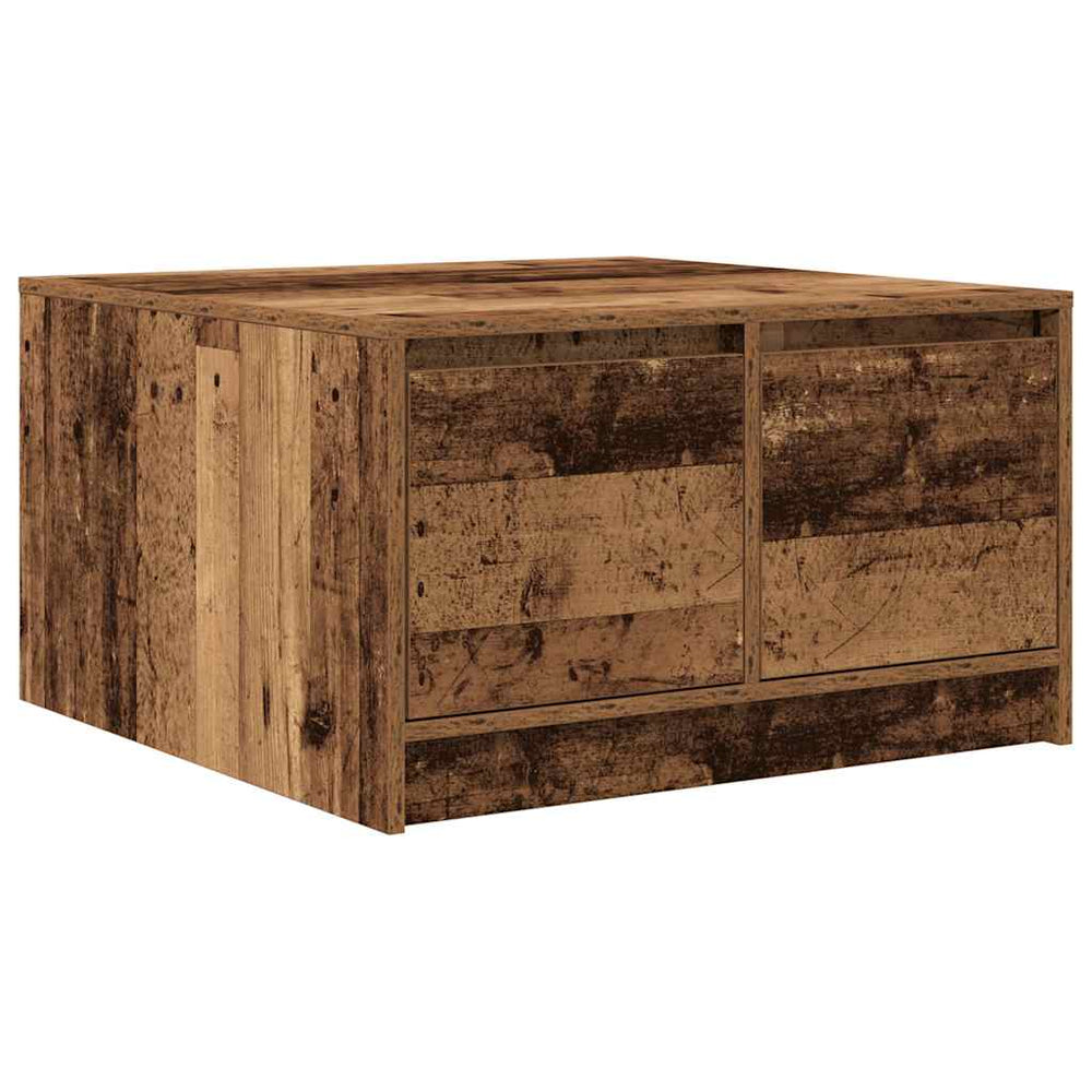 vidaXL Coffee Table with Drawers Reclaimed Wood Look 70.5x70x40 cm
