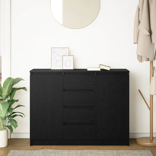 vidaXL Sideboard with Drawers Black Oak Look 100.5x35x76 cm