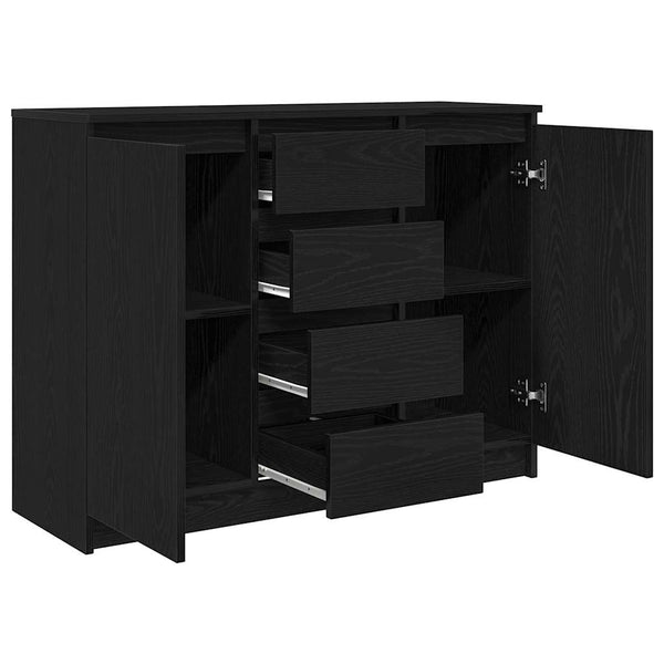 vidaXL Sideboard with Drawers Black Oak Look 100.5x35x76 cm