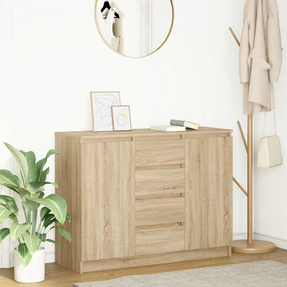 vidaXL Sideboard with Drawers Sonoma Oak 100.5x35x76 cm