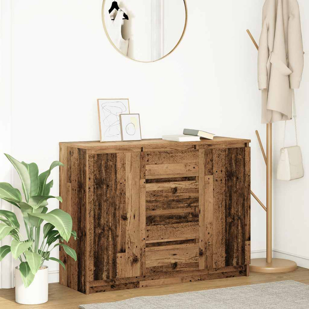 vidaXL Sideboard with Drawers Reclaimed Wood Look 100.5x35x76 cm