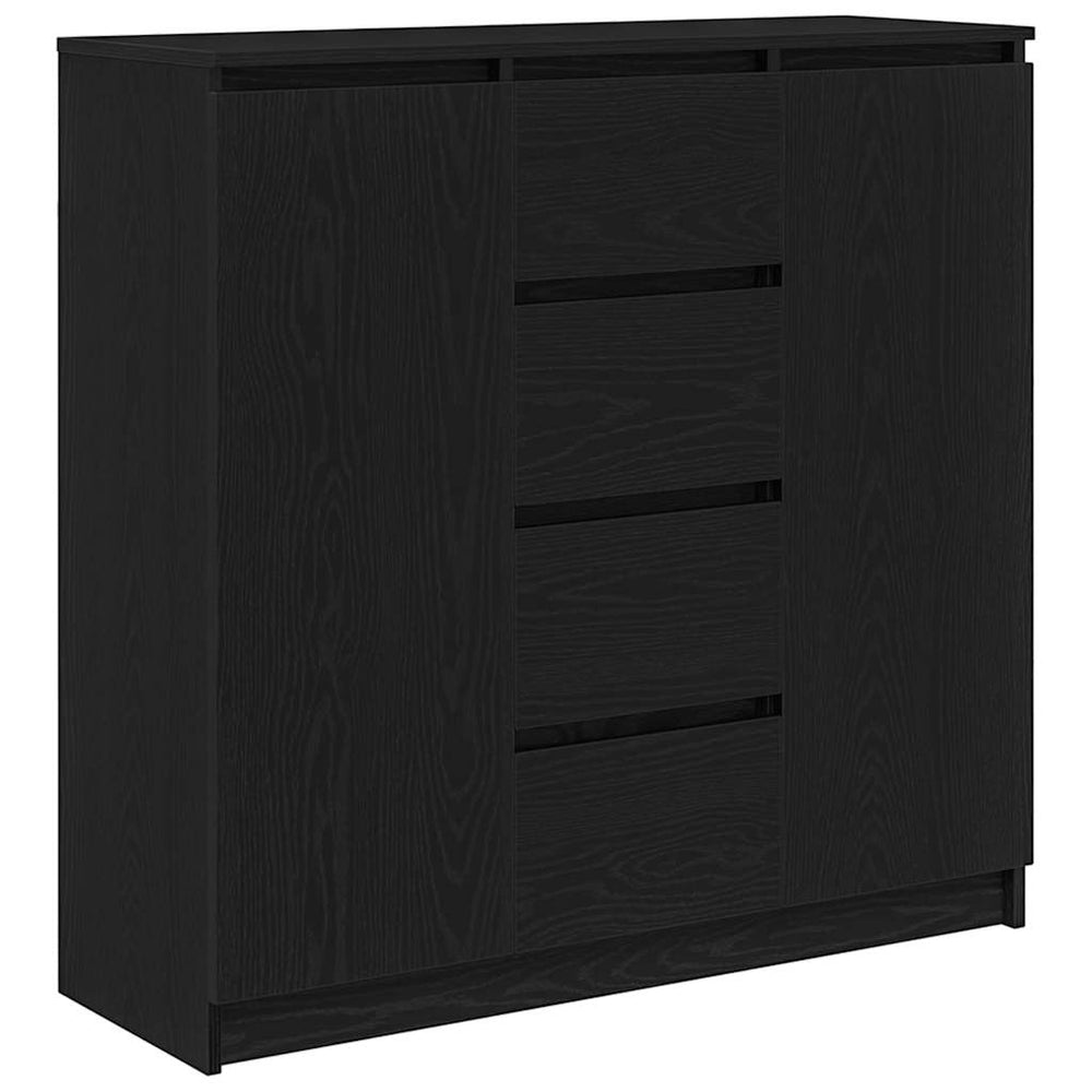 vidaXL Sideboard with Drawers Black Oak Look 100.5x35x98.5 cm