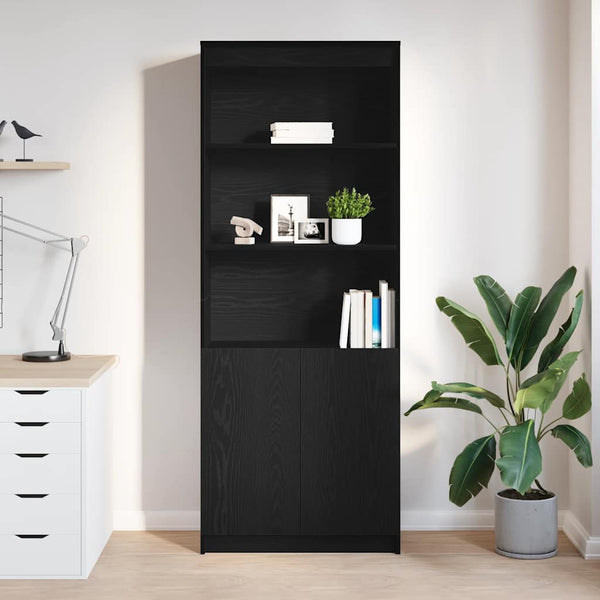vidaXL Highboard Black Oak Look 70x35x180 cm Engineered Wood