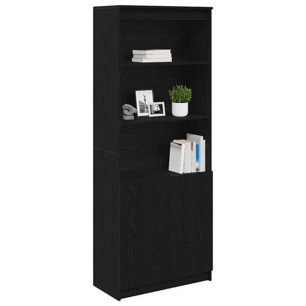 vidaXL Highboard Black Oak Look 70x35x180 cm Engineered Wood