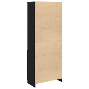 vidaXL Highboard Black Oak Look 70x35x180 cm Engineered Wood