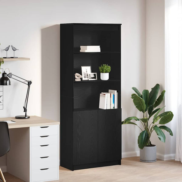 vidaXL Highboard Black Oak Look 70x35x180 cm Engineered Wood