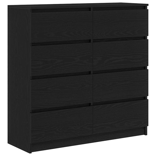 Sideboard Schwarz Eichenoptik 100x35x99cm