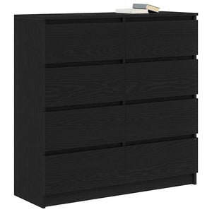 Sideboard Schwarz Eichenoptik 100x35x99cm