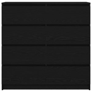 Sideboard Schwarz Eichenoptik 100x35x99cm